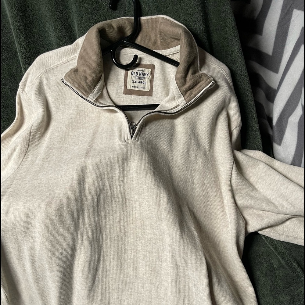 Old Navy 1/4 zipper pullover, brown and tan